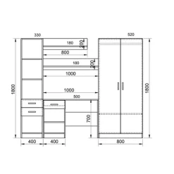 Garnero Arredamenti Camerette Colorate|Camerette In Legno-Cameretta per bambini completa con letto 120x190 cm rovere blu petrolio Alex Gihome®