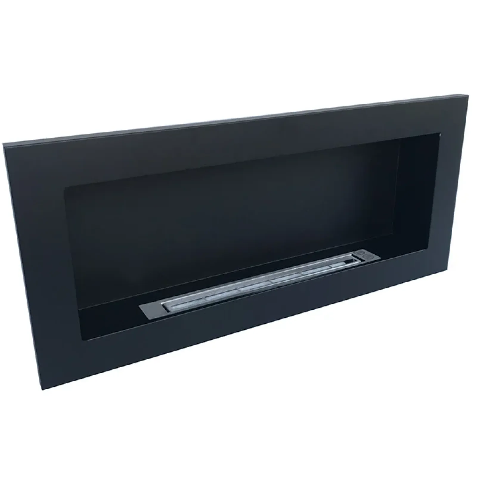 Garnero Arredamenti Camino Bioetanolo-Caminetto 90x40h cm bioetanolo con vetro Albert Gihome® Nero Opaco
