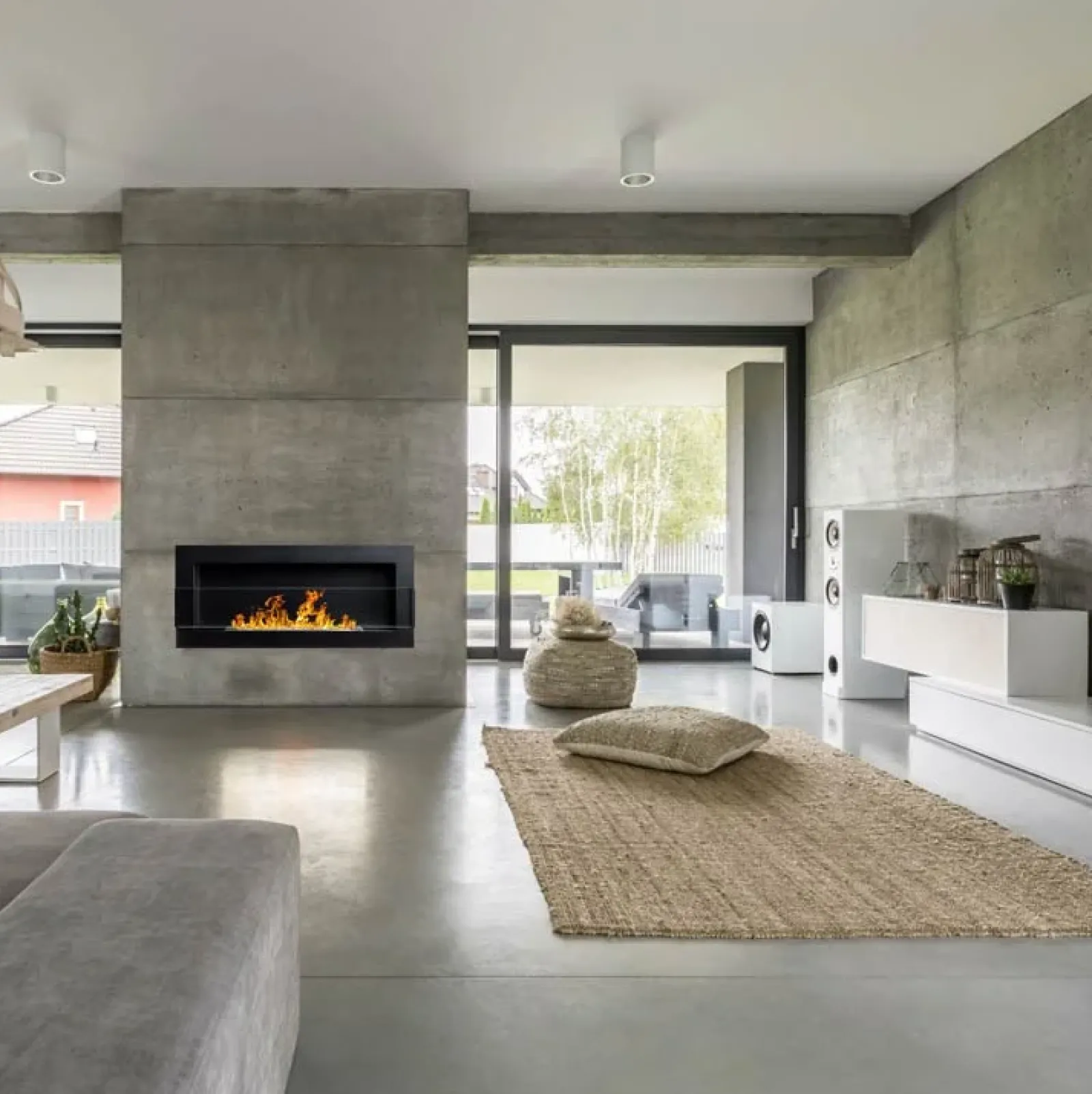 Garnero Arredamenti Camino Bioetanolo-Caminetto 90x40h cm bioetanolo con vetro Albert Gihome® Nero Opaco