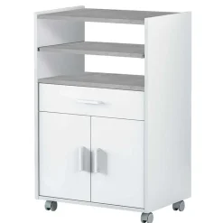 Garnero Arredamenti Scaffali E Dispense-Carrello da cucina 59x92h cm con ruote bianco opaco cemento Comer