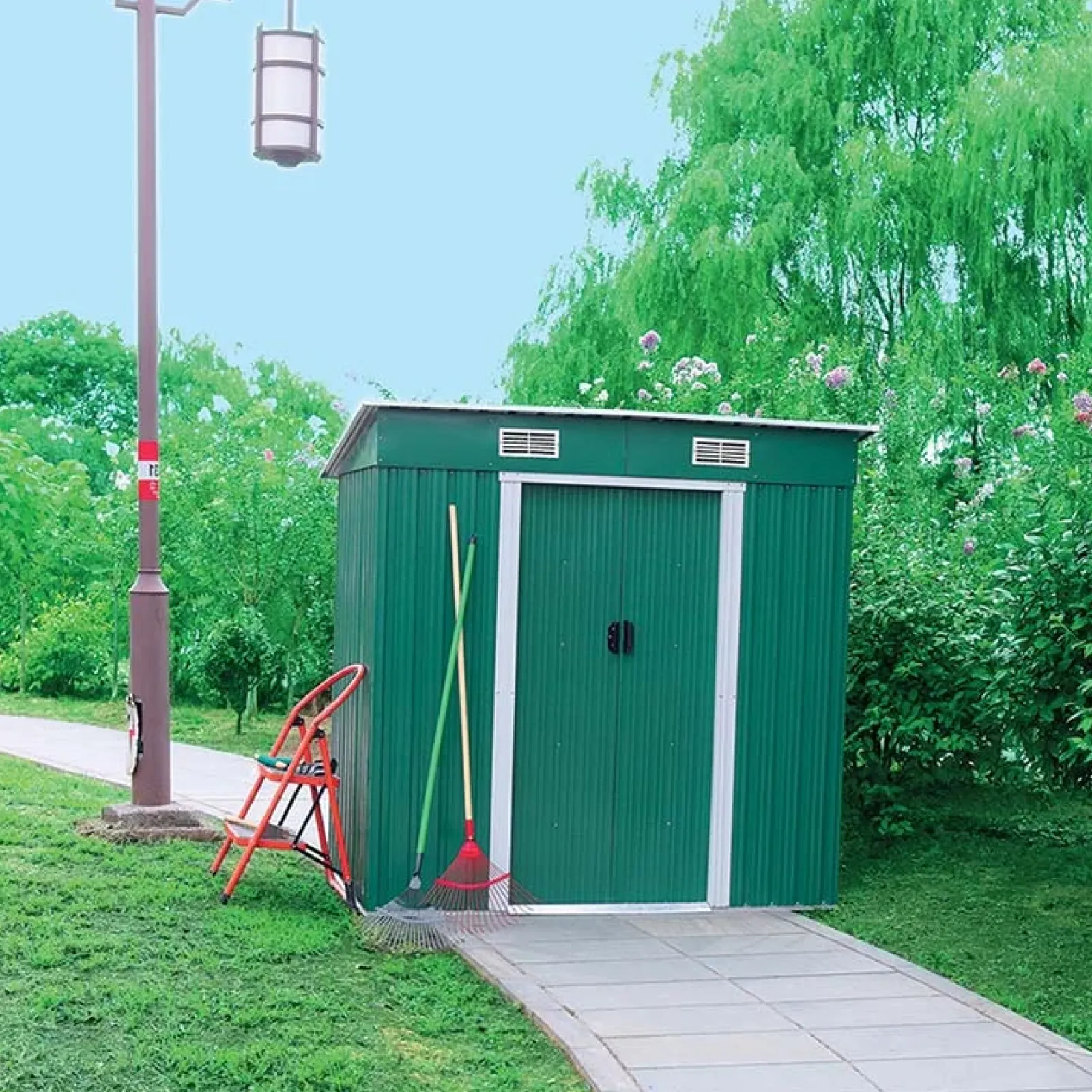 Garnero Arredamenti Attrezzi Da Giardino-Casetta box da esterno per attrezzi 194x182cm verde Franco