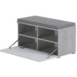 Garnero Arredamenti Scarpiere E Cassepanche|Scarpiere-Cassapanca scarpiera 85x42h cm moderna bianco frassinato cemento Danielle