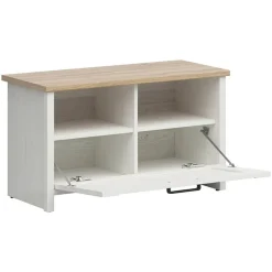 Garnero Arredamenti Scarpiere E Cassepanche|Scarpiere-Cassapanca scarpiera 85x49h cm 1 anta bianco frassinato Lars