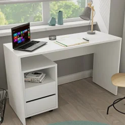 Garnero Arredamenti Cassettiere Ufficio|Cassettiera-Cassettiera ufficio 40x62h cm 2 cassetti bianco Callum Bianco Opaco