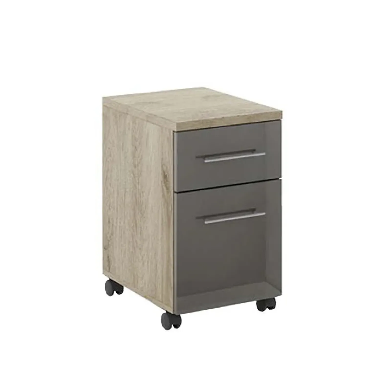 Garnero Arredamenti Cassettiere Ufficio|Cassettiera-Cassettiera ufficio 35x59h cm reversibile rovere antracite lucido Time O Antracite - Rovere