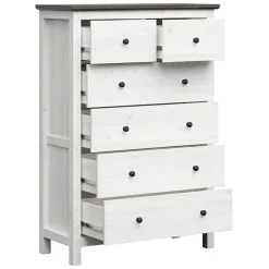 Garnero Arredamenti Cassettiera|Cassettiera-Cassettiera 101x145 hcm 2 ante 2 cassetti arte povera bianco frassinato grafite Holga Bianco Frassinato - Grafite