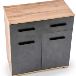 Garnero Arredamenti Cassettiere Ufficio|Cassettiera-Cassettiera 77x82h 4 cassetti 1 anta cm rovere grigio Viki Grigio - Rovere Rustico