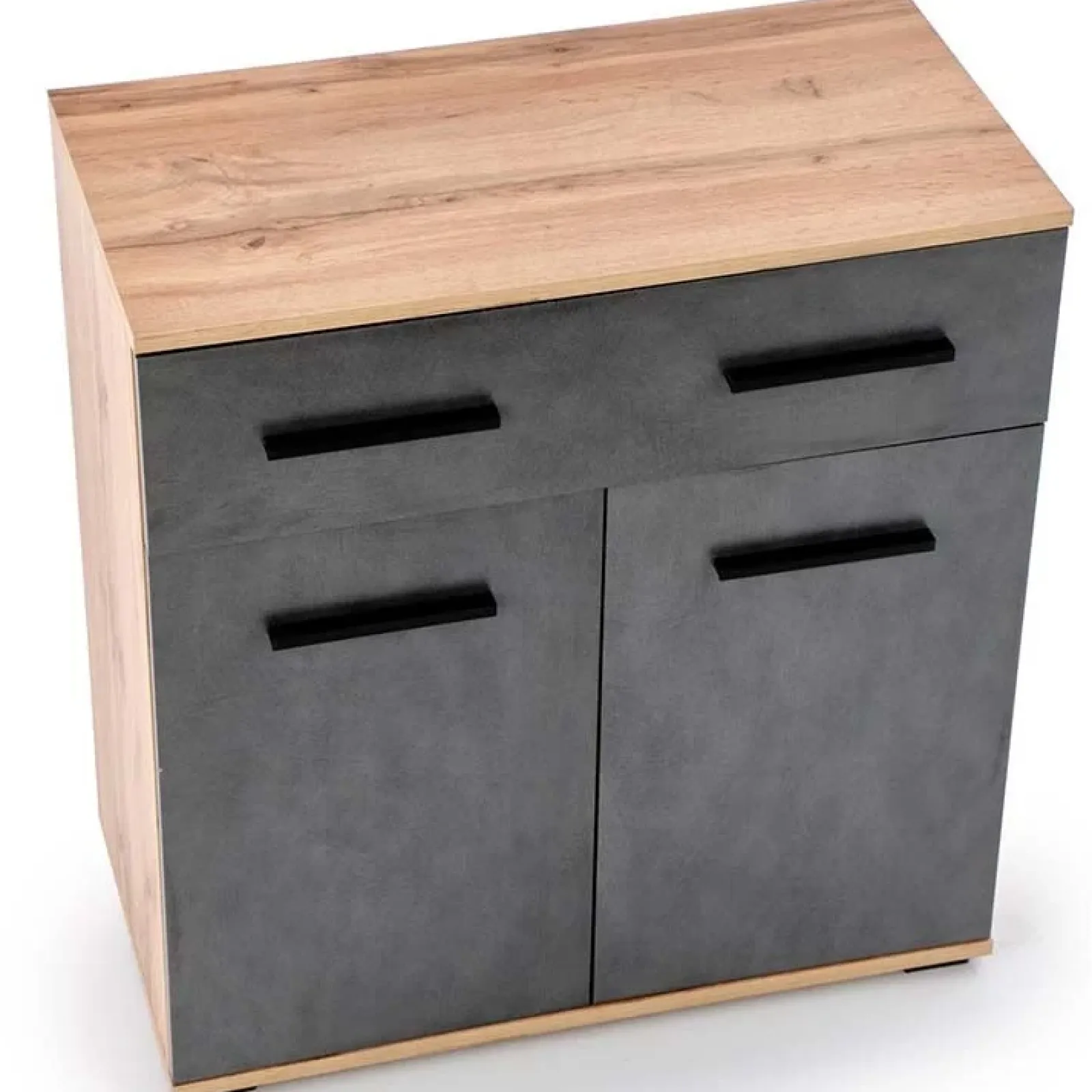 Garnero Arredamenti Cassettiere Ufficio|Cassettiera-Cassettiera 77x82h 4 cassetti 1 anta cm rovere grigio Viki Grigio - Rovere Rustico