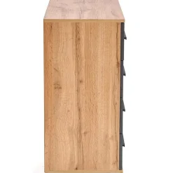 Garnero Arredamenti Cassettiere Ufficio|Cassettiera-Cassettiera 77x82h 4 cassetti 1 anta cm rovere grigio Viki Grigio - Rovere Rustico