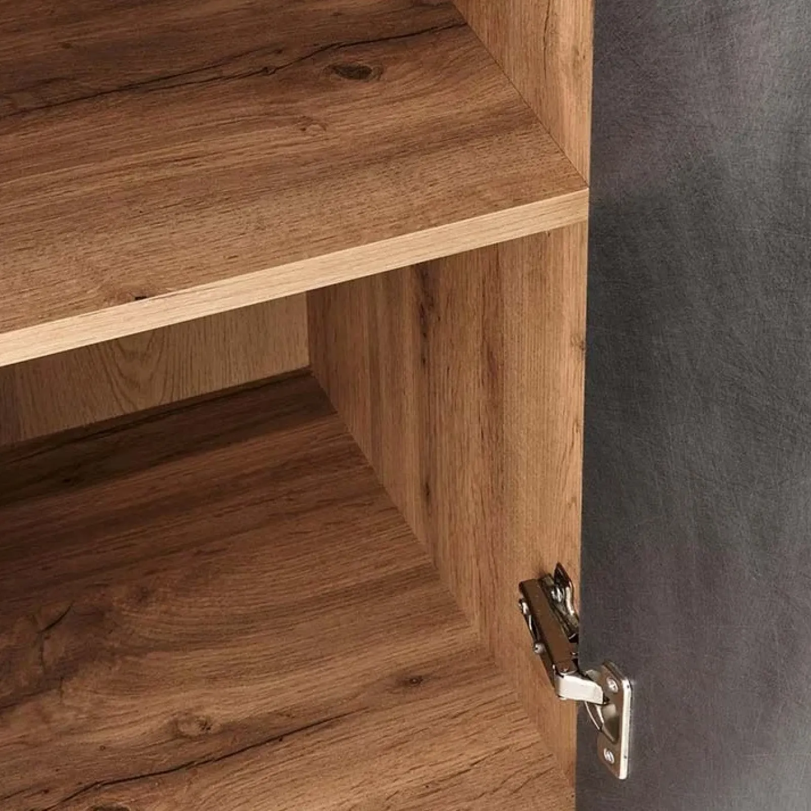 Garnero Arredamenti Cassettiere Ufficio|Cassettiera-Cassettiera 77x82h 4 cassetti 1 anta cm rovere grigio Viki Grigio - Rovere Rustico