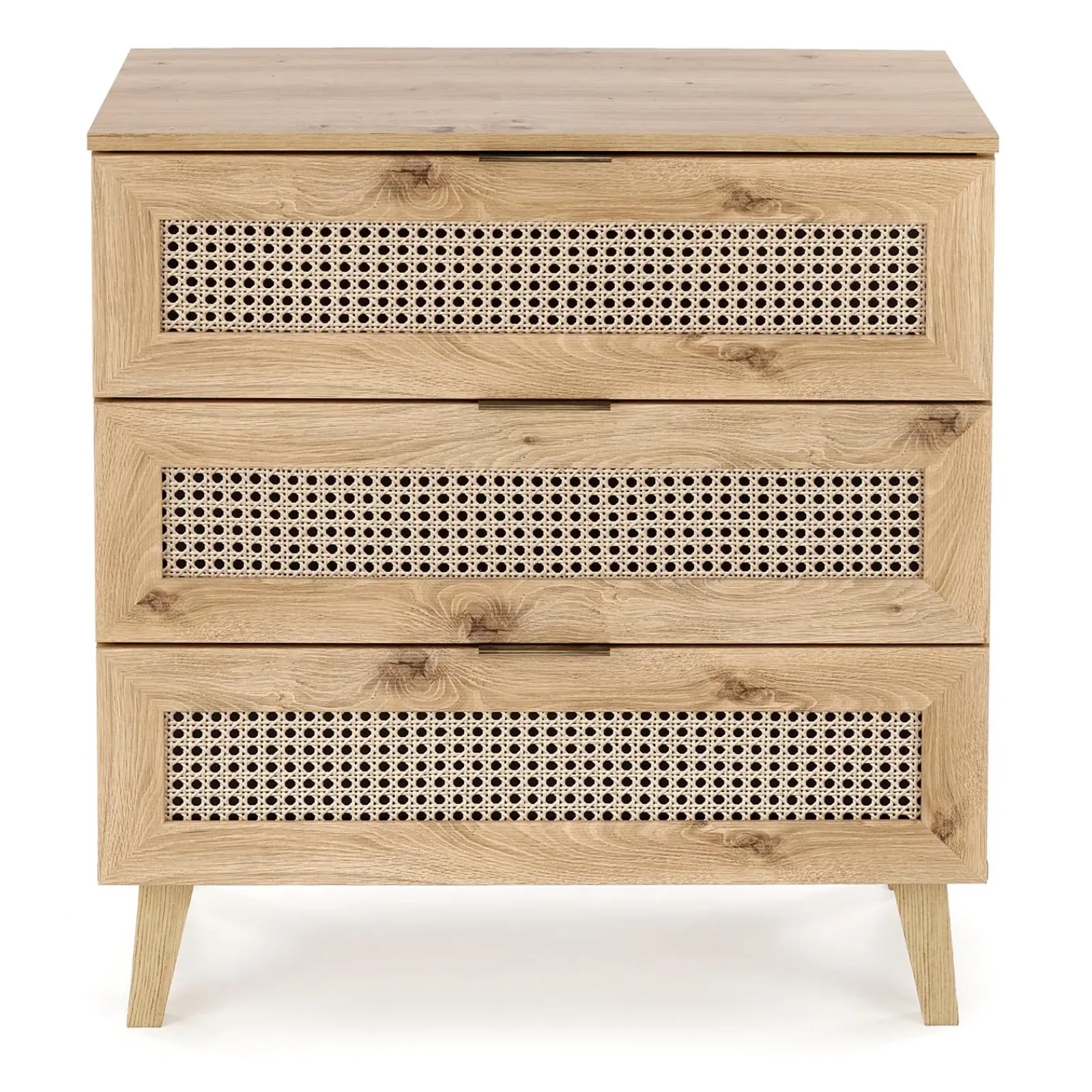 Garnero Arredamenti Cassettiera|Cassettiera-Cassettiera 80x85h cm 3 cassetti moderna rovere Sombra