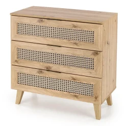 Garnero Arredamenti Cassettiera|Cassettiera-Cassettiera 80x85h cm 3 cassetti moderna rovere Sombra