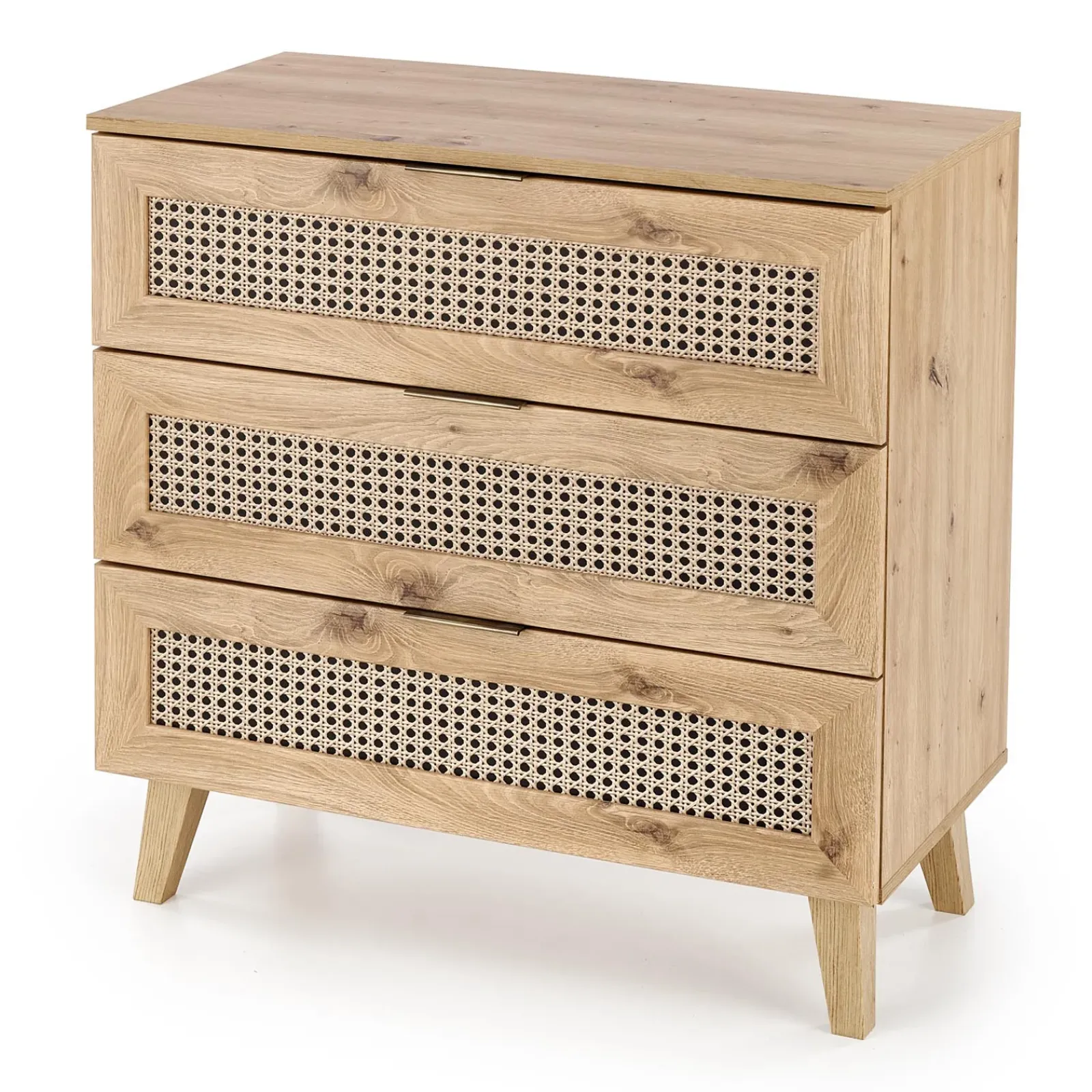 Garnero Arredamenti Cassettiera|Cassettiera-Cassettiera 80x85h cm 3 cassetti moderna rovere Sombra