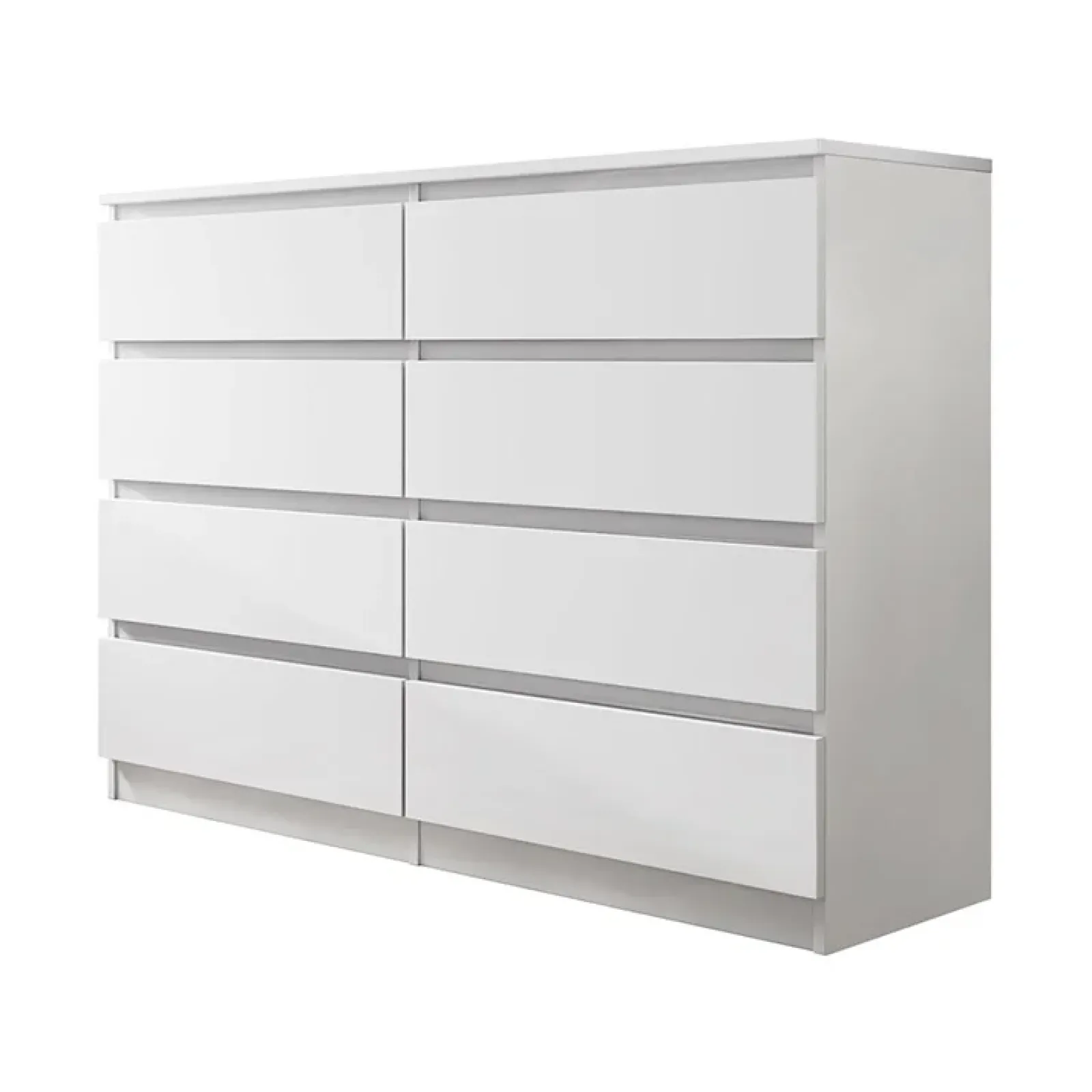Garnero Arredamenti Comò|Comò-Cassettiera 139x100h cm 8 cassetti moderna bianco Rotterdam Bianco Opaco