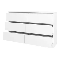 Garnero Arredamenti Comò|Comò-Cassettiera 120x77h cm 6 cassetti moderna bianco Rotterdam Bianco Opaco
