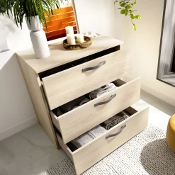 Garnero Arredamenti Comò|Comò-Cassettiera 70x72h cm 3 cassetti in legno Carlos