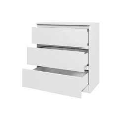 Garnero Arredamenti Comò|Comò-Cassettiera 70x77h cm 3 cassetti moderna bianco Rotterdam Bianco Opaco
