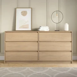 Garnero Arredamenti Cassettiera|Cassettiera-Cassettiera 181x87h cm 6 cassetti moderna rovere Funny