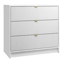 Garnero Arredamenti Cassettiera|Cassettiera-Cassettiera 80x75h cm 3 cassetti moderna bianco Athena Bianco Opaco