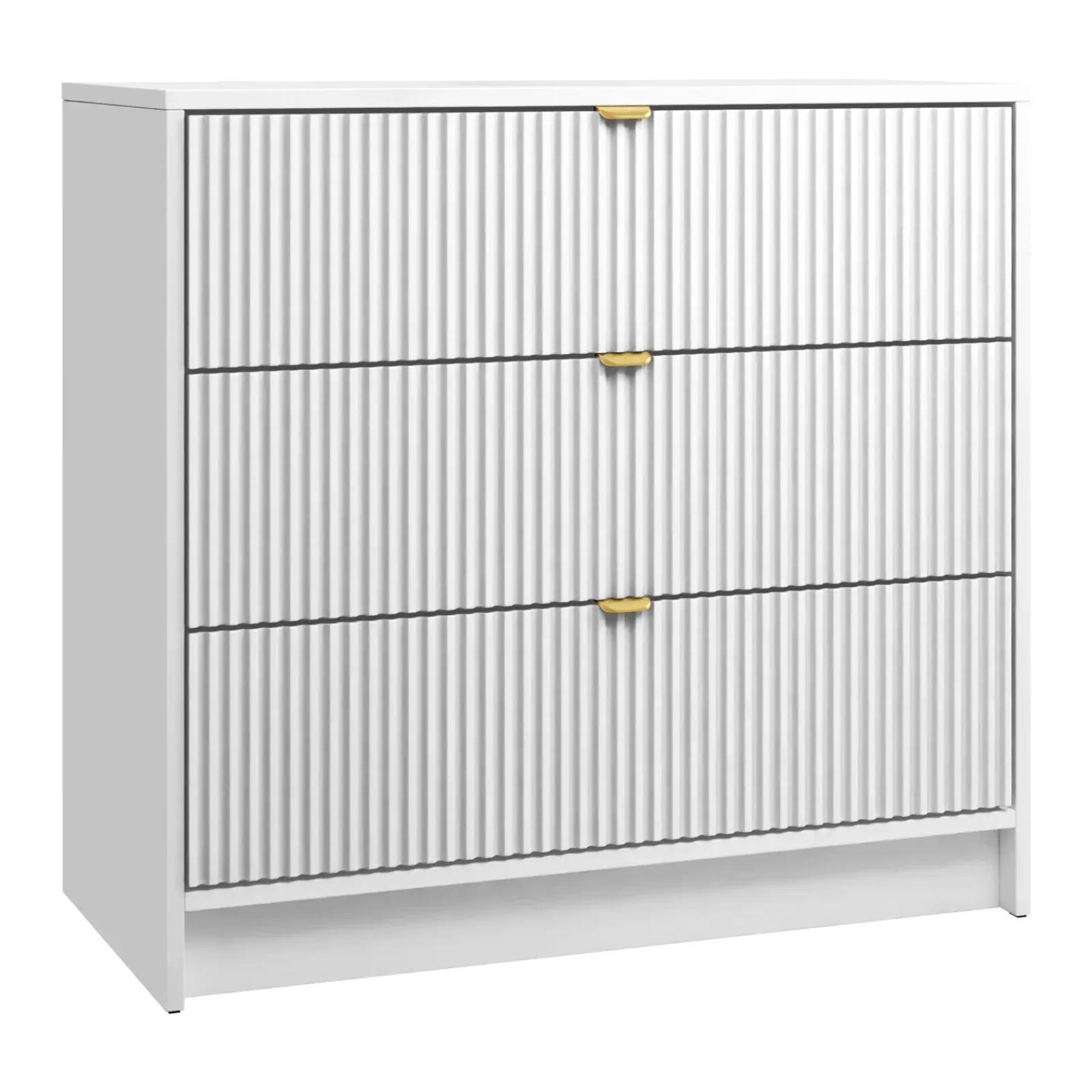 Garnero Arredamenti Cassettiera|Cassettiera-Cassettiera 80x75h cm 3 cassetti moderna bianco Athena Bianco Opaco