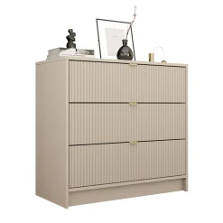 Garnero Arredamenti Cassettiera|Cassettiera-Cassettiera 80x75h cm 3 cassetti moderna Athena Beige