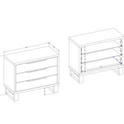 Garnero Arredamenti Comò|Comò-Cassettiera 100x83h cm 3 cassetti rovere Petra