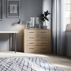 Garnero Arredamenti Cassettiera|Cassettiera-Cassettiera 100x90h cm 4 cassetti Ombra Rovere