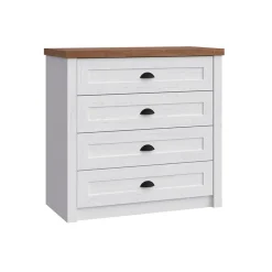Garnero Arredamenti Comò|Comò-Cassettiera 88x88h cm 4 cassetti bianco frassinato rovere Provenza