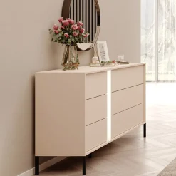 Garnero Arredamenti Comò|Comò-Cassettiera 134x82h cm 6 cassetti moderna  beige Jolly