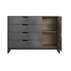 Garnero Arredamenti Comò|Comò-Cassettiera 138x99h cm 4 cassetti grigio quercia Dable