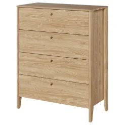 Garnero Arredamenti Cassettiera|Cassettiera-Cassettiera 92x116h cm 4 cassetti rovere Noor