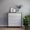 Garnero Arredamenti Cassettiera|Cassettiera-Cassettiera 101x115h cm 4 cassetti con LED grigio nero Luna