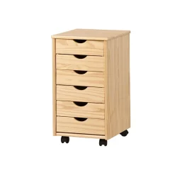 Garnero Arredamenti Comò Cameretta|Comò-Cassettiera 36x65h cm 6 cassetti portagiochi pino Fast Brutus