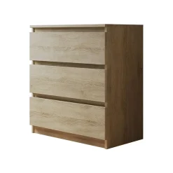 Garnero Arredamenti Comò|Comò-Cassettiera 70x77h cm 3 cassetti moderna Rotterdam Rovere