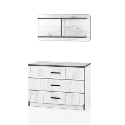 Garnero Arredamenti Comò Cameretta|Comò-Cassettiera  80x148h cm con mensola 3 cassetti bianco rustico Zadar