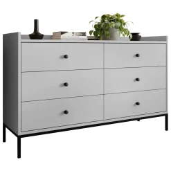 Garnero Arredamenti Cassettiera|Cassettiera-Cassettiera 130x80h cm design moderno 6 cassetti Pollon Grigio