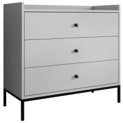 Garnero Arredamenti Cassettiera|Cassettiera-Cassettiera 80x80h cm design moderno 3 cassetti Pollon Grigio