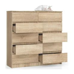 Garnero Arredamenti Cassettiera|Cassettiera-Cassettiera 120x120h cm moderna 10 cassetti Living Rovere