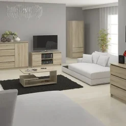 Garnero Arredamenti Cassettiera|Cassettiera-Cassettiera 120x120h cm moderna 10 cassetti Living Rovere