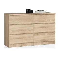 Garnero Arredamenti Cassettiera|Cassettiera-Cassettiera 120x77h cm moderna 6 cassetti Living Rovere