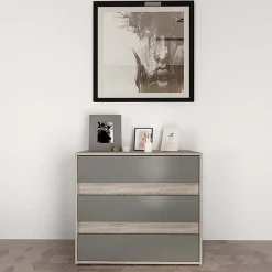 Garnero Arredamenti Comò|Comò-Cassettiera 80x70h cm moderna rovere grigio Altea