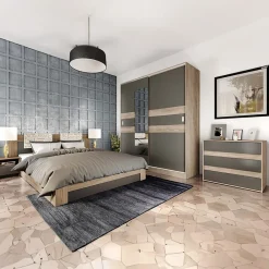 Garnero Arredamenti Comò|Comò-Cassettiera 80x70h cm moderna rovere grigio Altea