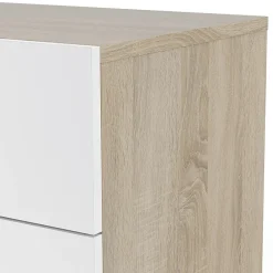 Garnero Arredamenti Cassettiere Ufficio|Cassettiera-Cassettiera 138x83h cm moderna bianco lucido rovere Betty Gihome®