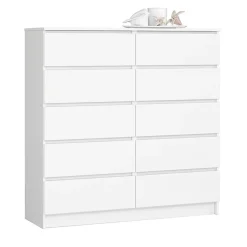 Garnero Arredamenti Cassettiera|Cassettiera-Cassettiera 120x120h cm moderna 10 cassetti bianco Living Bianco Opaco