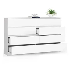 Garnero Arredamenti Cassettiera|Cassettiera-Cassettiera 160x100h cm moderna 8 cassetti bianco Living Bianco Opaco