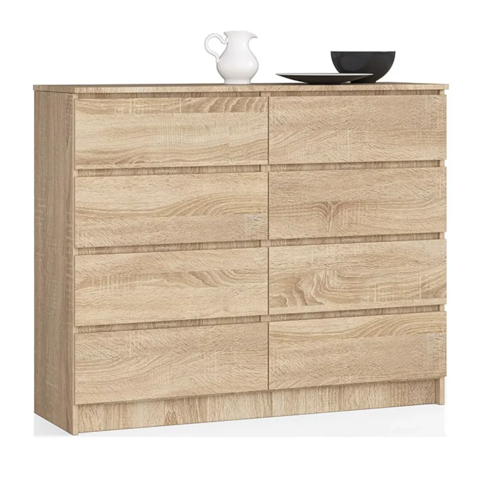 Garnero Arredamenti Cassettiera|Cassettiera-Cassettiera 120x100h cm moderna 8 cassetti Living Rovere