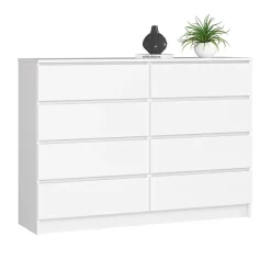 Garnero Arredamenti Cassettiera|Cassettiera-Cassettiera 140x100h cm moderna 8 cassetti bianco Living Bianco Opaco