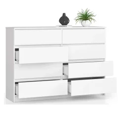 Garnero Arredamenti Cassettiera|Cassettiera-Cassettiera 140x100h cm moderna 8 cassetti bianco Living Bianco Opaco