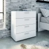 Garnero Arredamenti Cassettiere Ufficio|Cassettiera-Cassettiera 70x82h cm moderna 4 cassetti bianco opaco Debby Gihome®