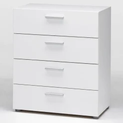 Garnero Arredamenti Cassettiere Ufficio|Cassettiera-Cassettiera 70x82h cm moderna 4 cassetti bianco opaco Debby Gihome®